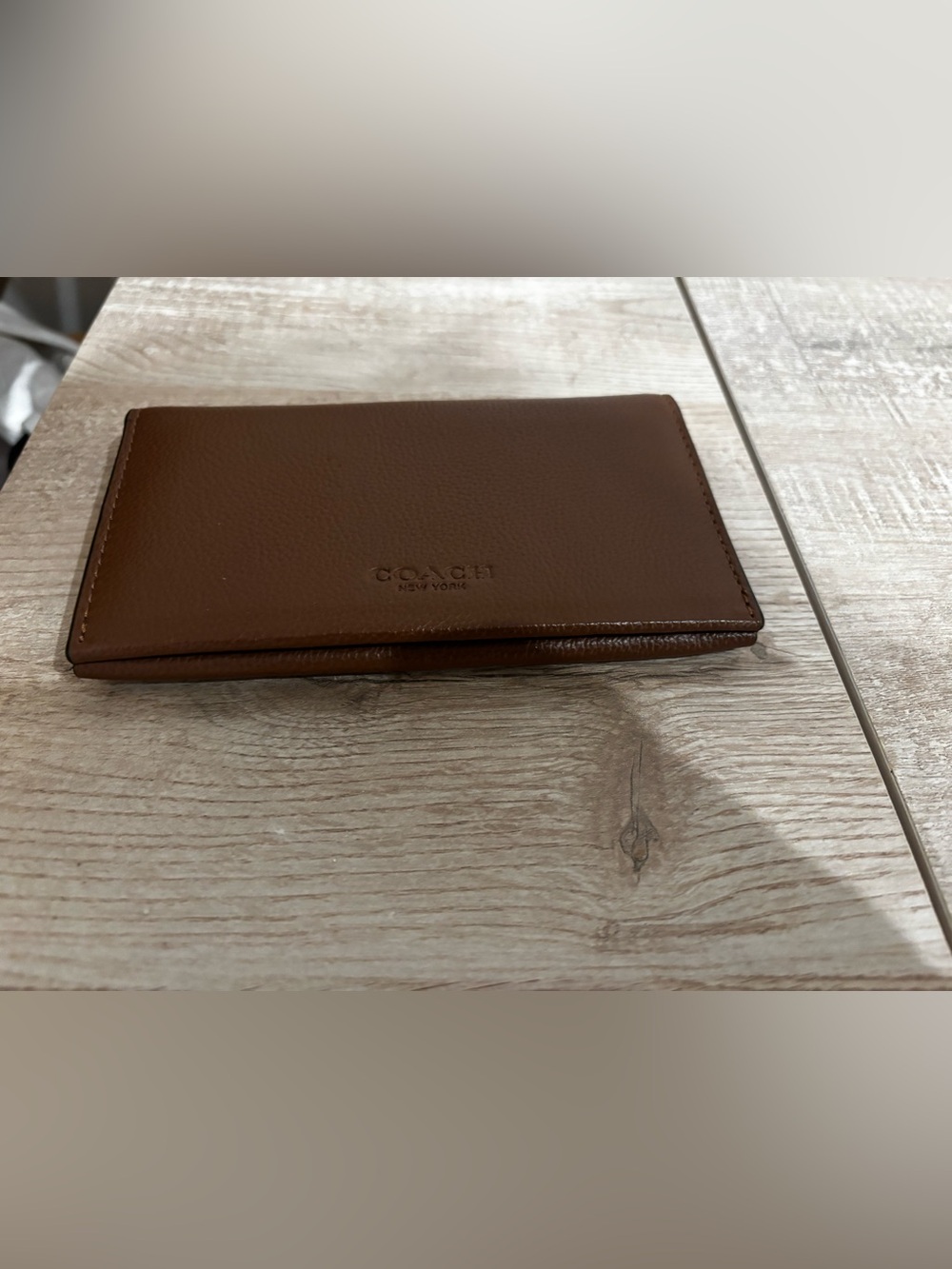 COACH women’s Brown Leather Wallet/card holder- Signature Embossed